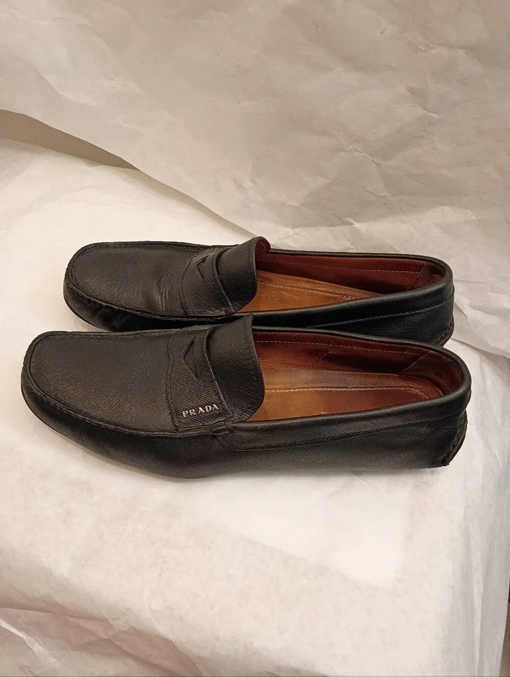 Mens Prada Black.Loafer Shoes UK.9.us 9.5